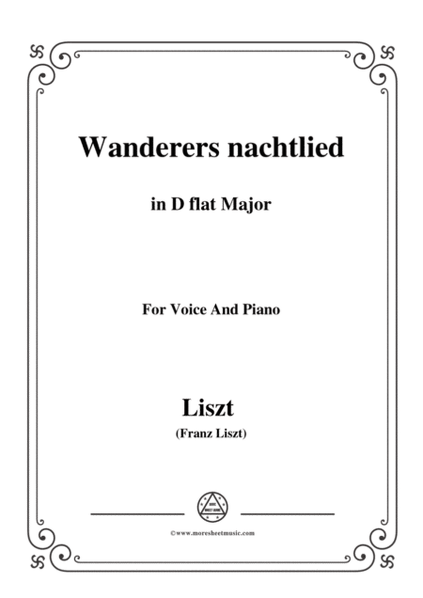 Liszt-Wanderers nachtlied in D flat Major,for Voice and Piano image number null