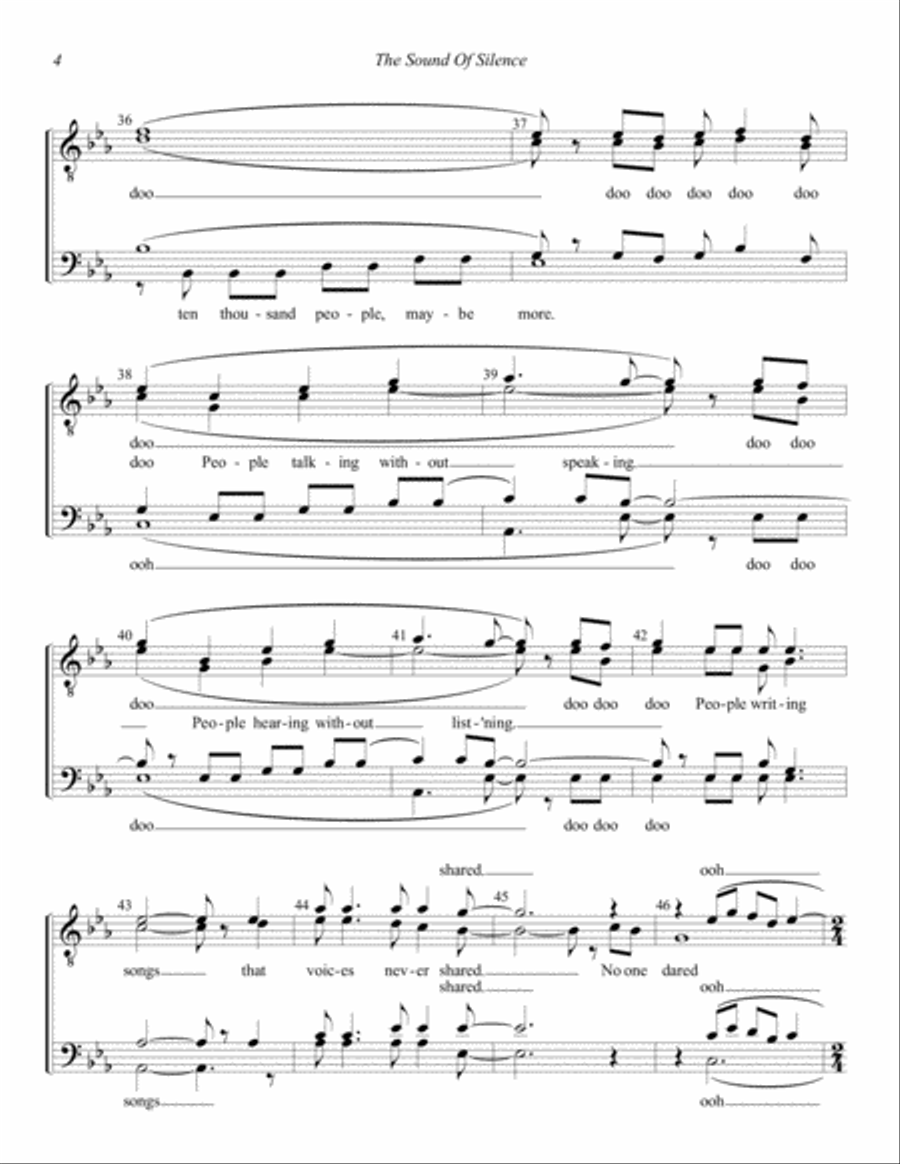 The Sound Of Silence TTBB scores gallery preview page 4