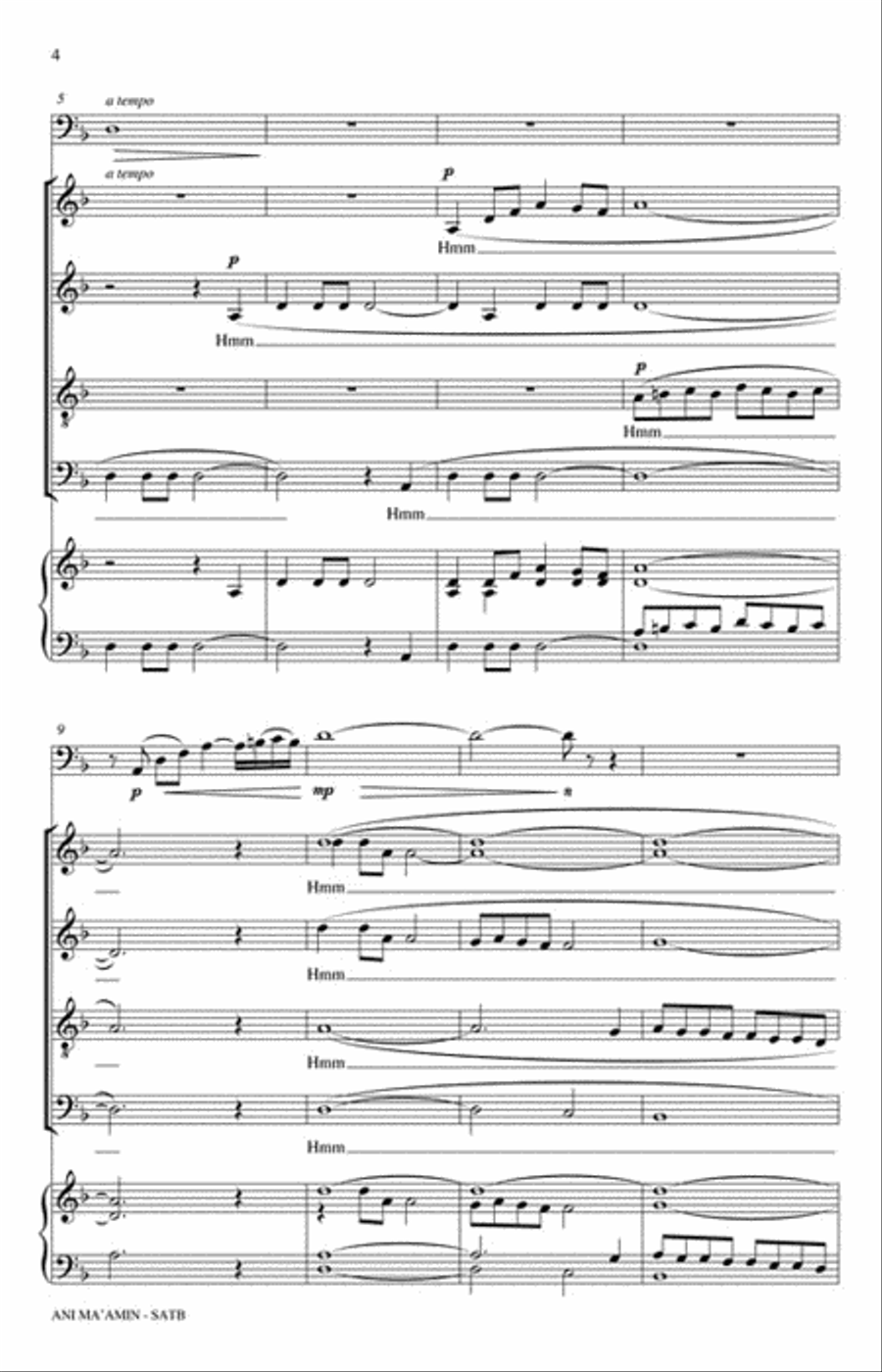 Ani Ma'amin 4-Part scores gallery preview page 3