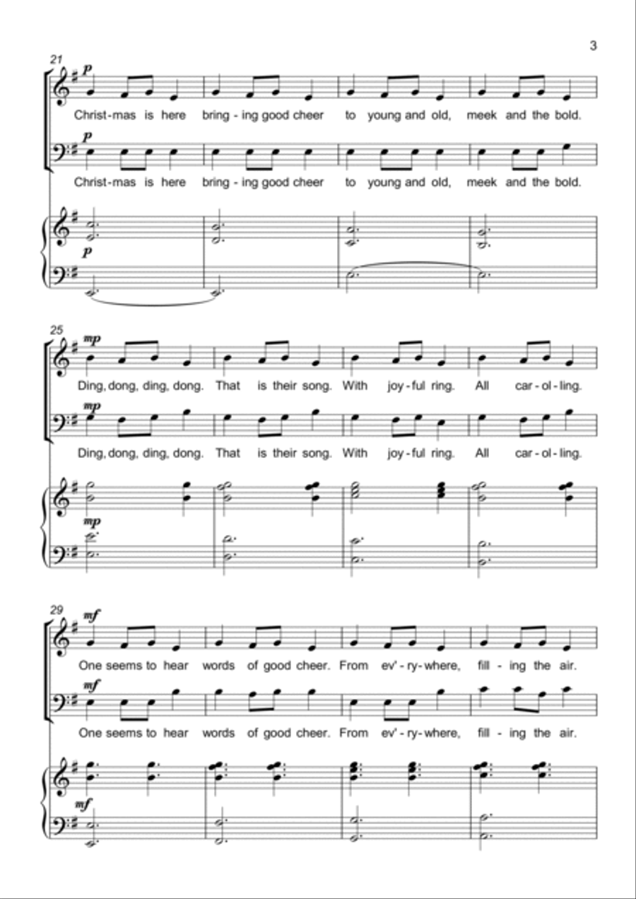 Carol of the Bells - 2 part choir - SB - Mixed Voices 2-Part scores gallery preview page 3