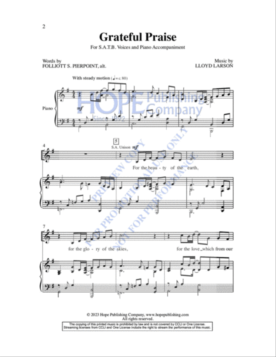 Grateful Praise Grateful Praise 4-Part scores gallery preview page 3