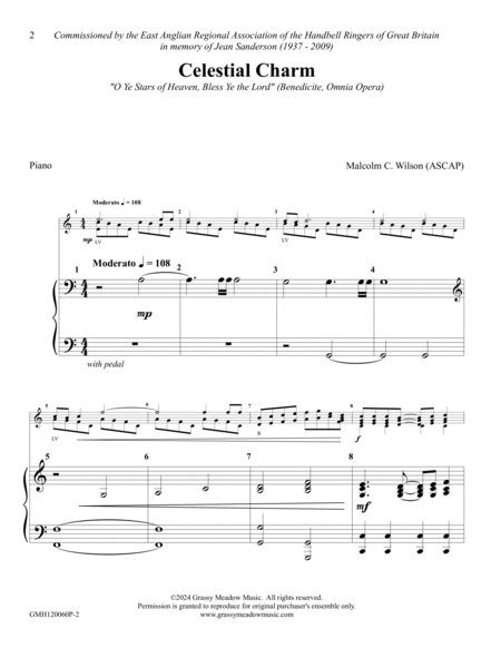 Celestial Charm – piano accompaniment to 12 bell version image number null
