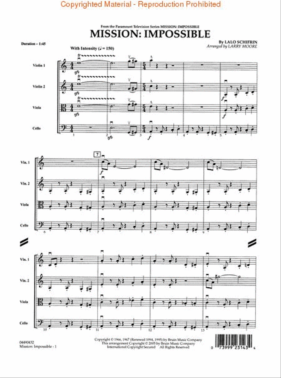 Mission: Impossible String Quartet scores gallery preview page 2