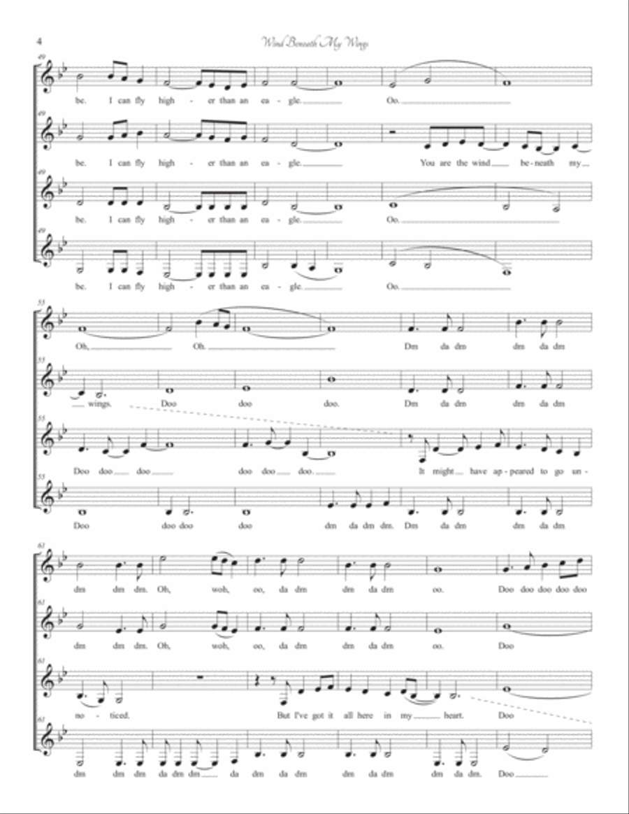 The Wind Beneath My Wings SSAA scores gallery preview page 4