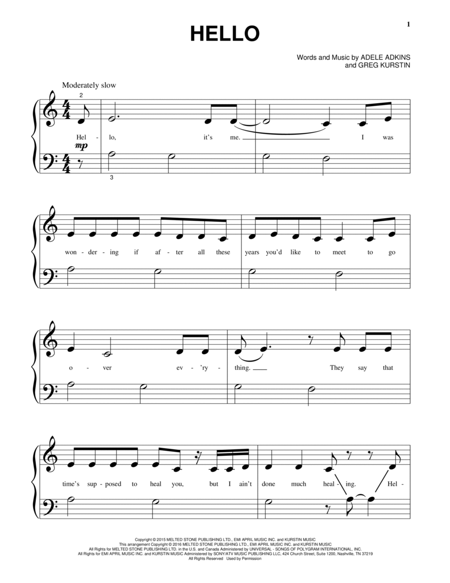 Hello Piano Solo scores gallery preview page 1