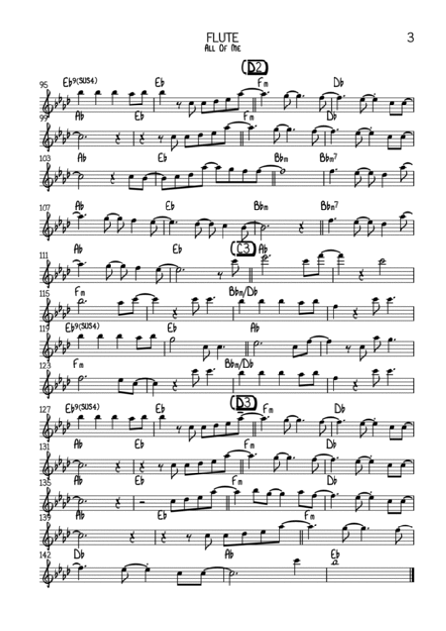 All Of Me Flute Solo scores gallery preview page 3