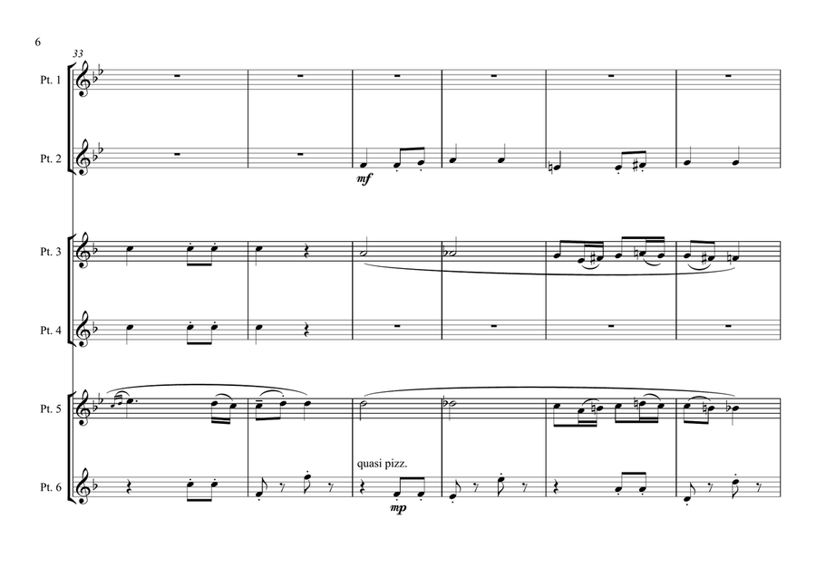 Symphony No. 7, 2nd Movement - Beethoven (Brass sextet w. timpani) Small Ensemble scores gallery preview page 6