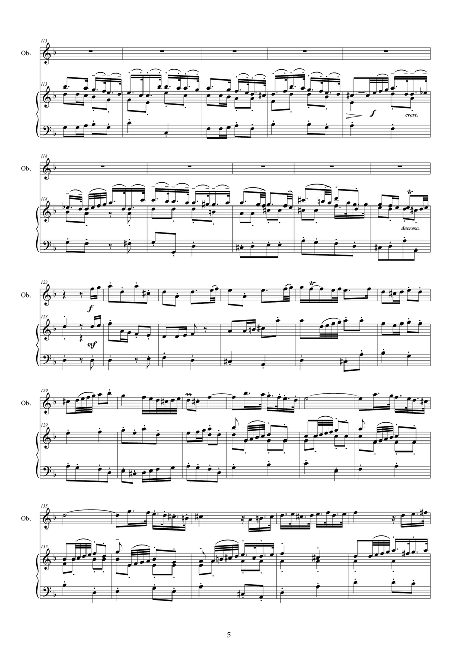 Albinoni - Oboe Concerto No.2 in D minor Op.9 for Oboe or Flute and Piano Flute scores gallery preview page 5