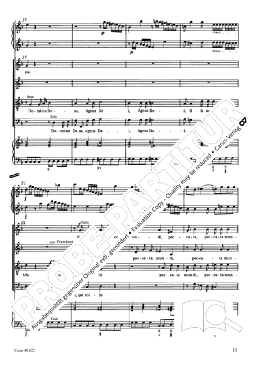 Missa brevis in D minor 4-Part scores gallery preview page 16