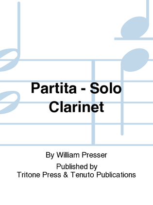 Book cover for Partita for Solo Clarinet