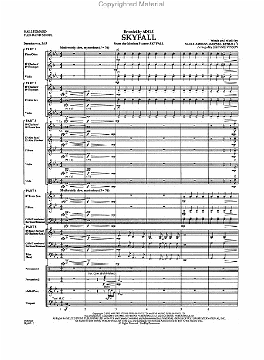 Skyfall Concert Band scores gallery preview page 2