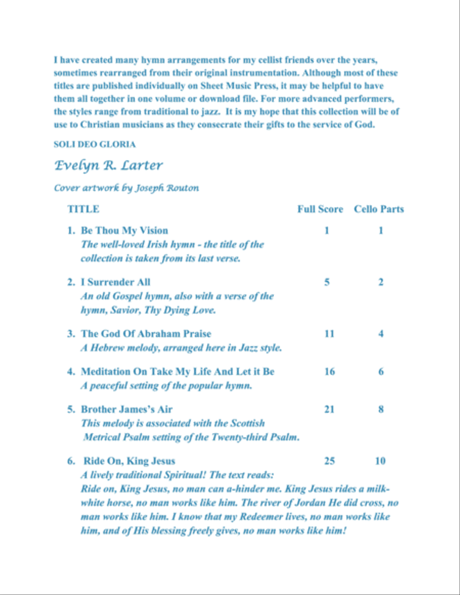 Still Be My Vision: Hymn Arrangements for Solo Cello and Piano Piano scores gallery preview page 2