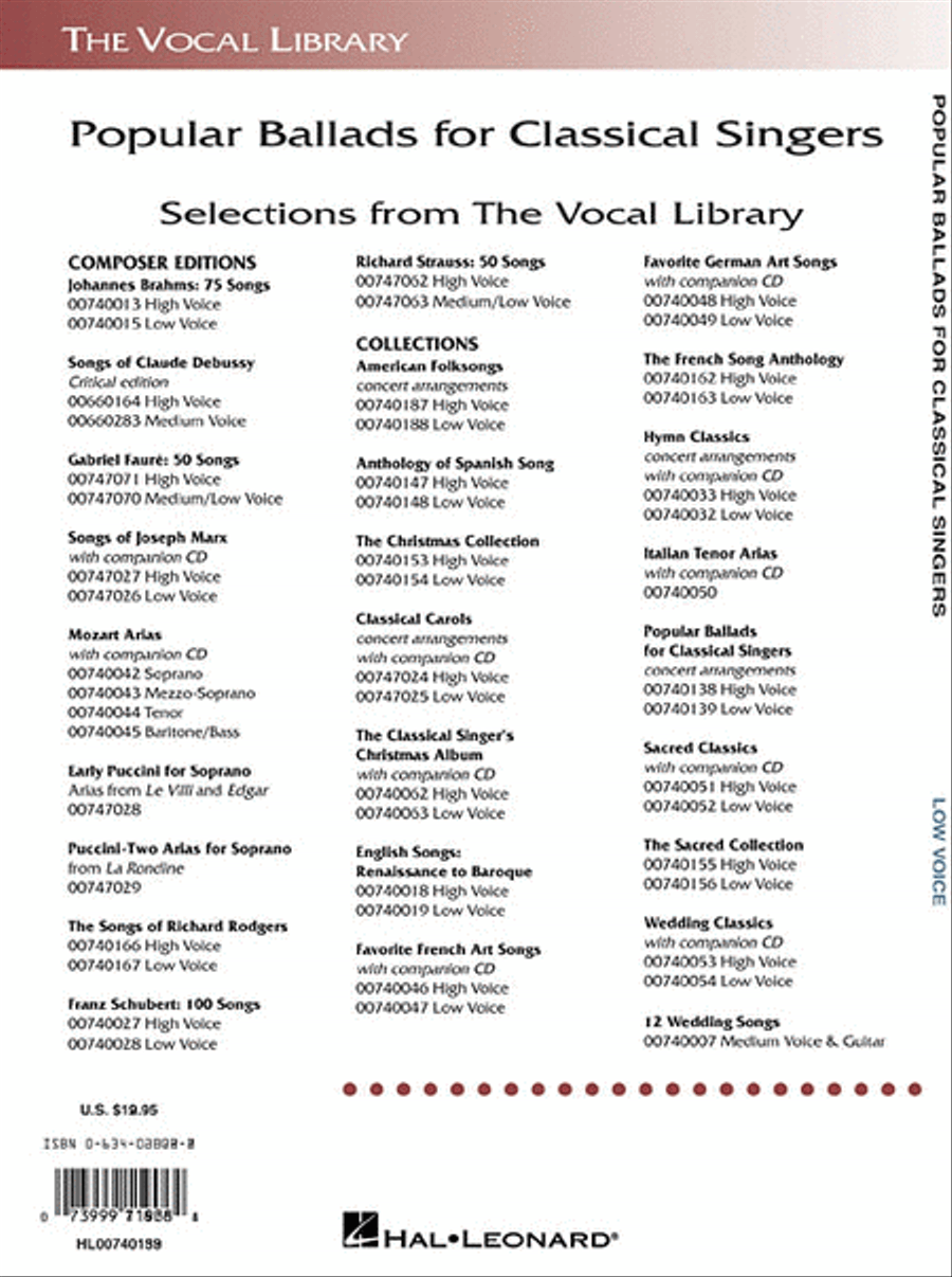 Popular Ballads for Classical Singers Voice scores gallery preview page 2