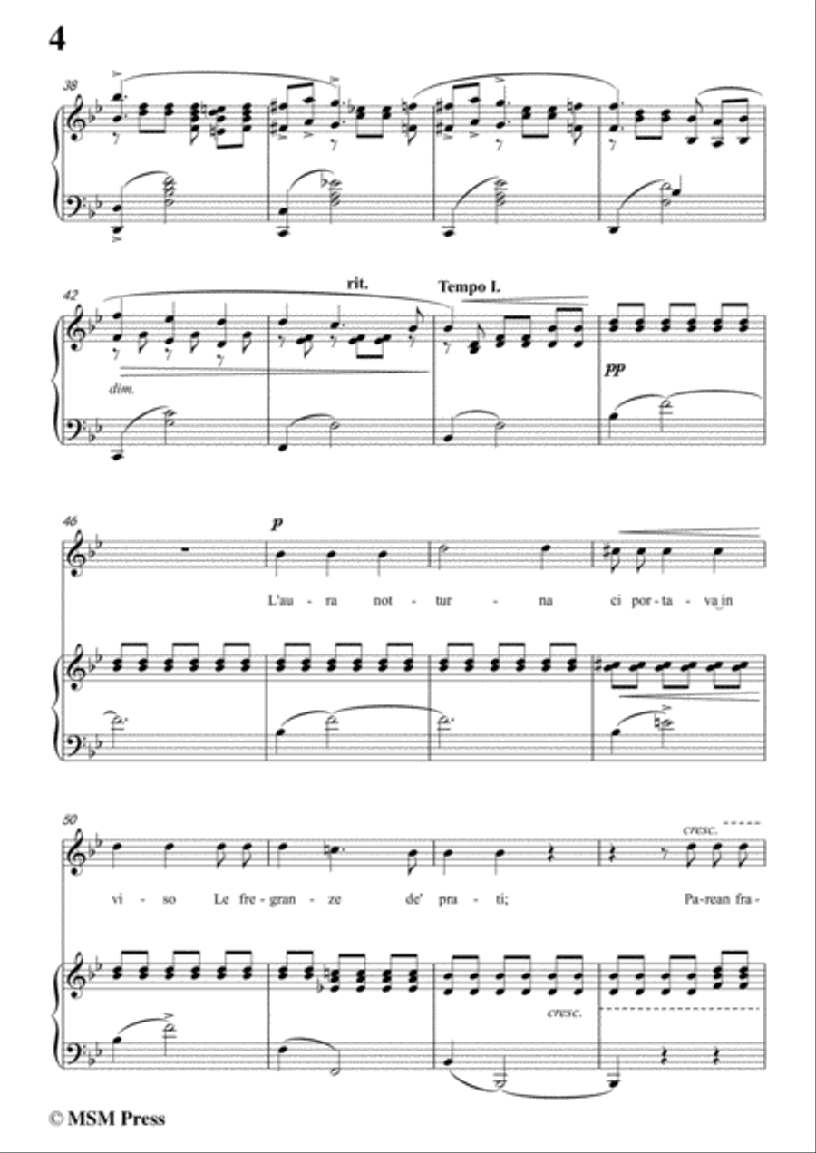 Tosti-Sull'alba in B flat Major,for Voice and Piano Voice Solo scores gallery preview page 6