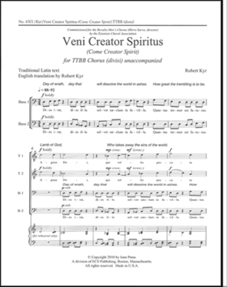 Veni, Creator Spiritus Veni, Creator Spiritus A Cappella scores gallery preview page 1