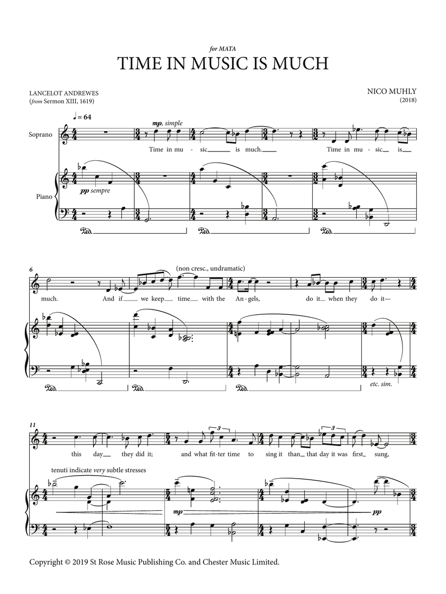 Time In Music Is Much Time In Music Is Much Piano, Vocal scores gallery preview page 1