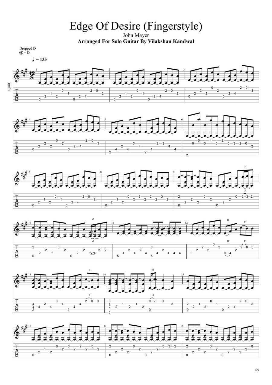 Edge Of Desire Edge Of Desire Acoustic Guitar scores gallery preview page 1