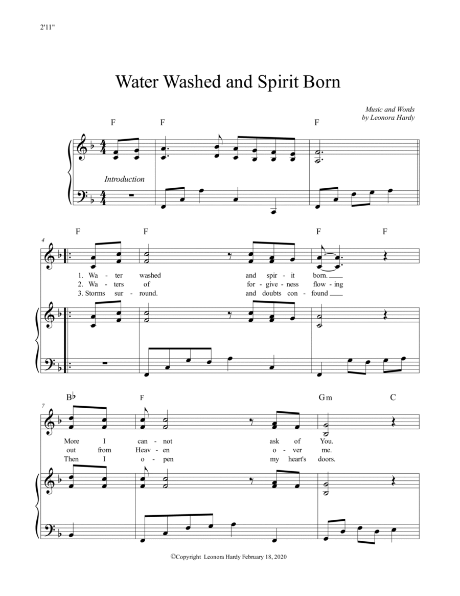 Water Washed and Spirit Born Voice scores gallery preview page 1
