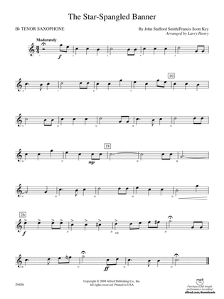 The Star-Spangled Banner: B-flat Tenor Saxophone