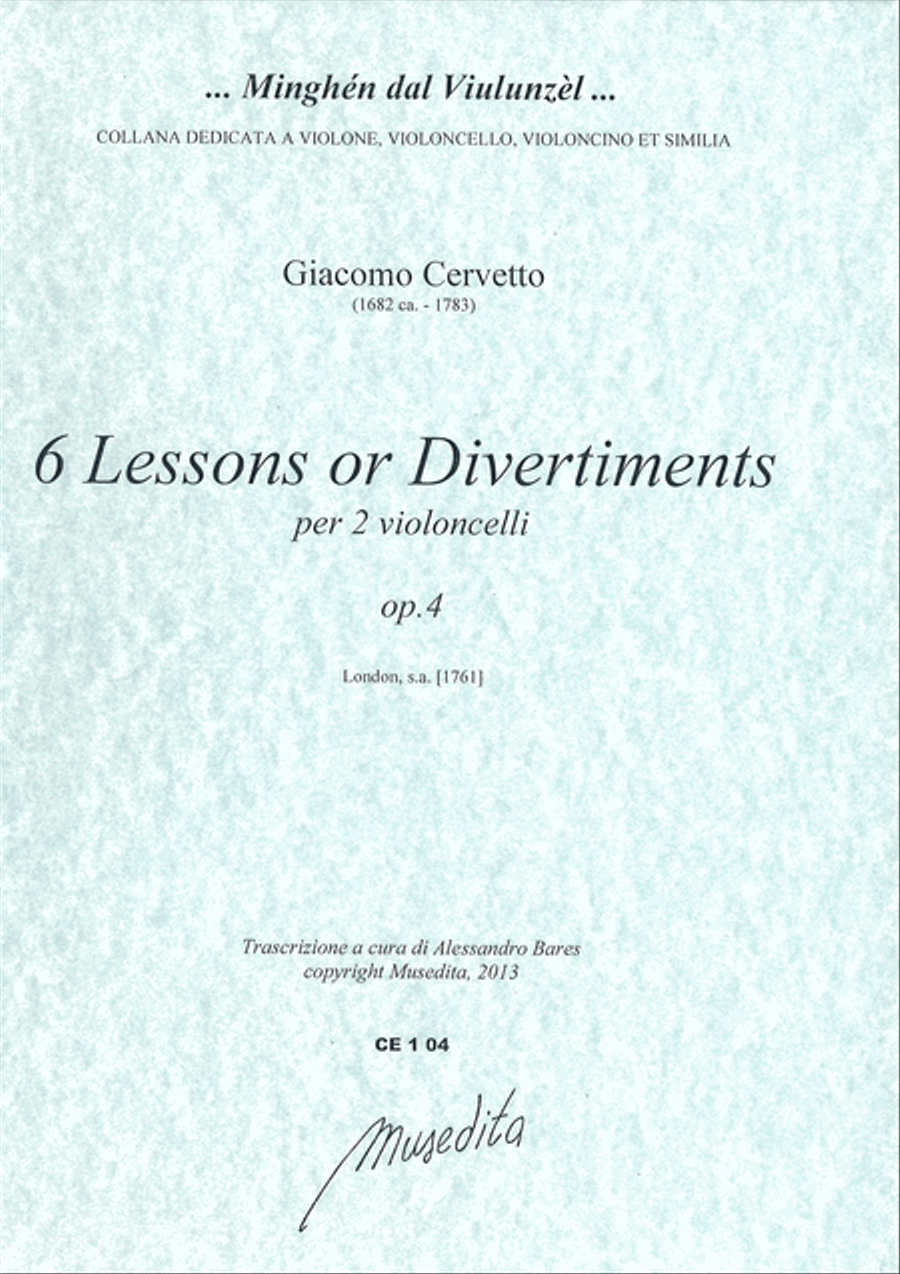 6 Lessons or Divertiments op.4 (London, [1761]) Cello scores gallery preview page 1