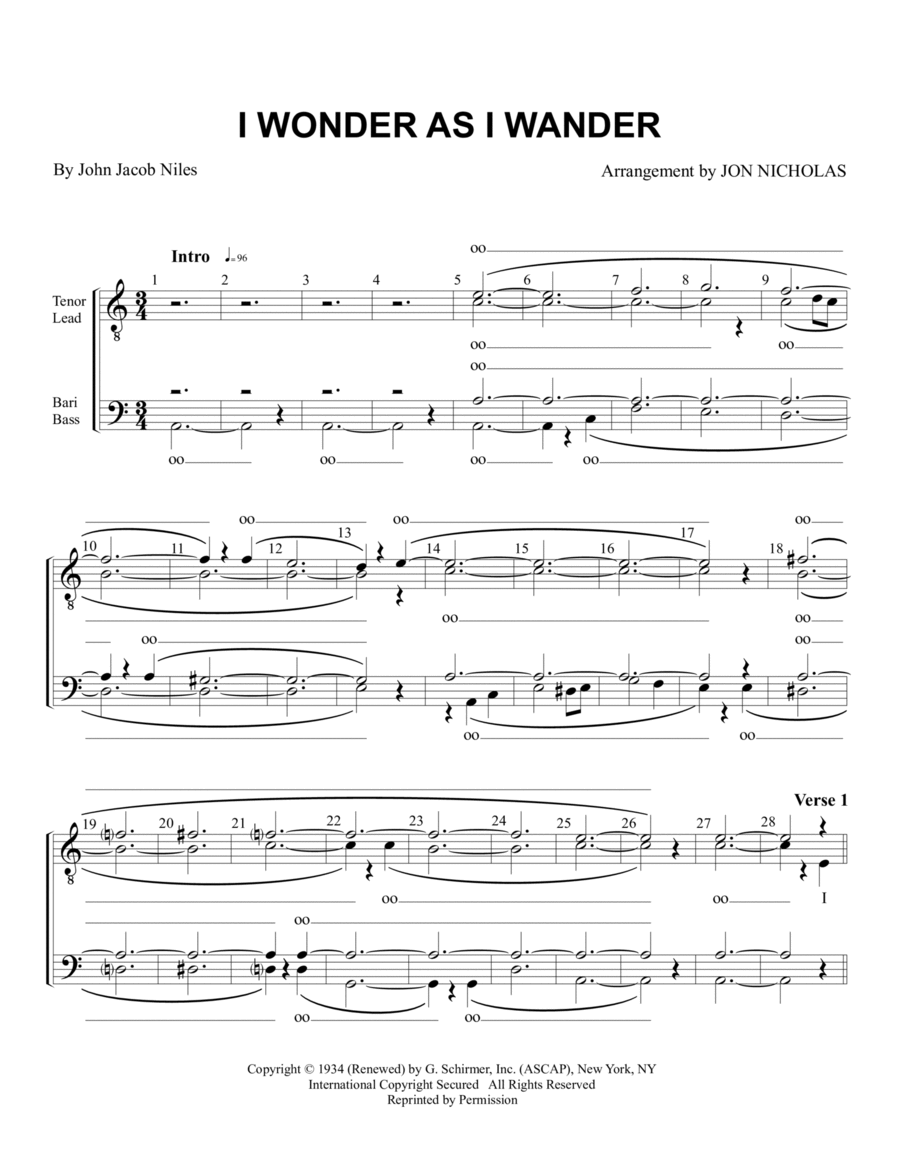 I Wonder As I Wander I Wonder As I Wander TTBB scores gallery preview page 1