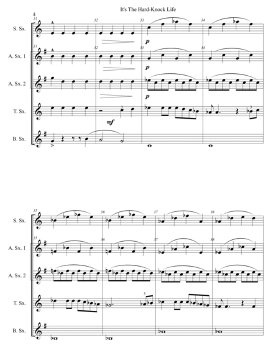 It's The Hard-Knock Life Woodwind Quintet scores gallery preview page 5