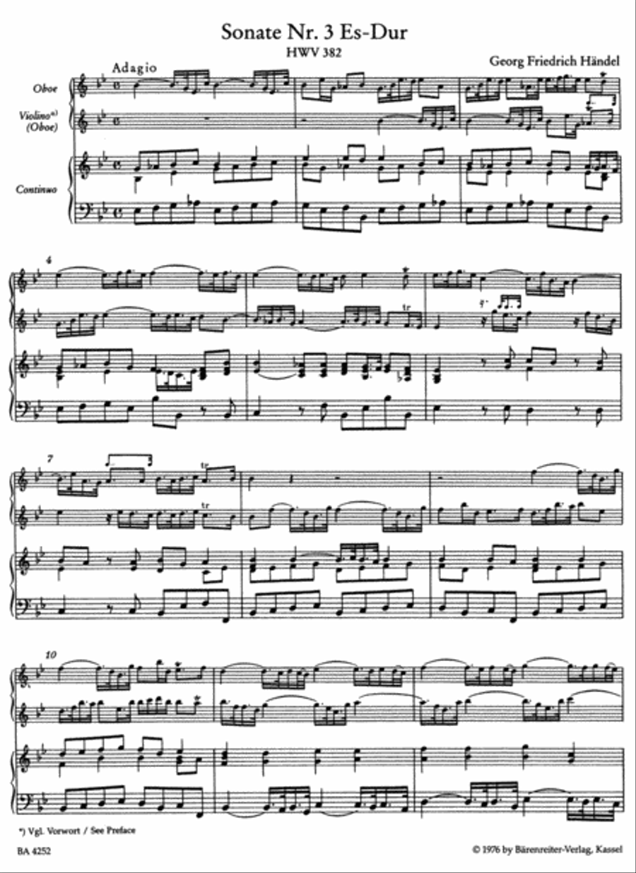 Sechs Sonaten for Oboe, Violine (Oboe) and Basso continuo Oboe scores gallery preview page 2