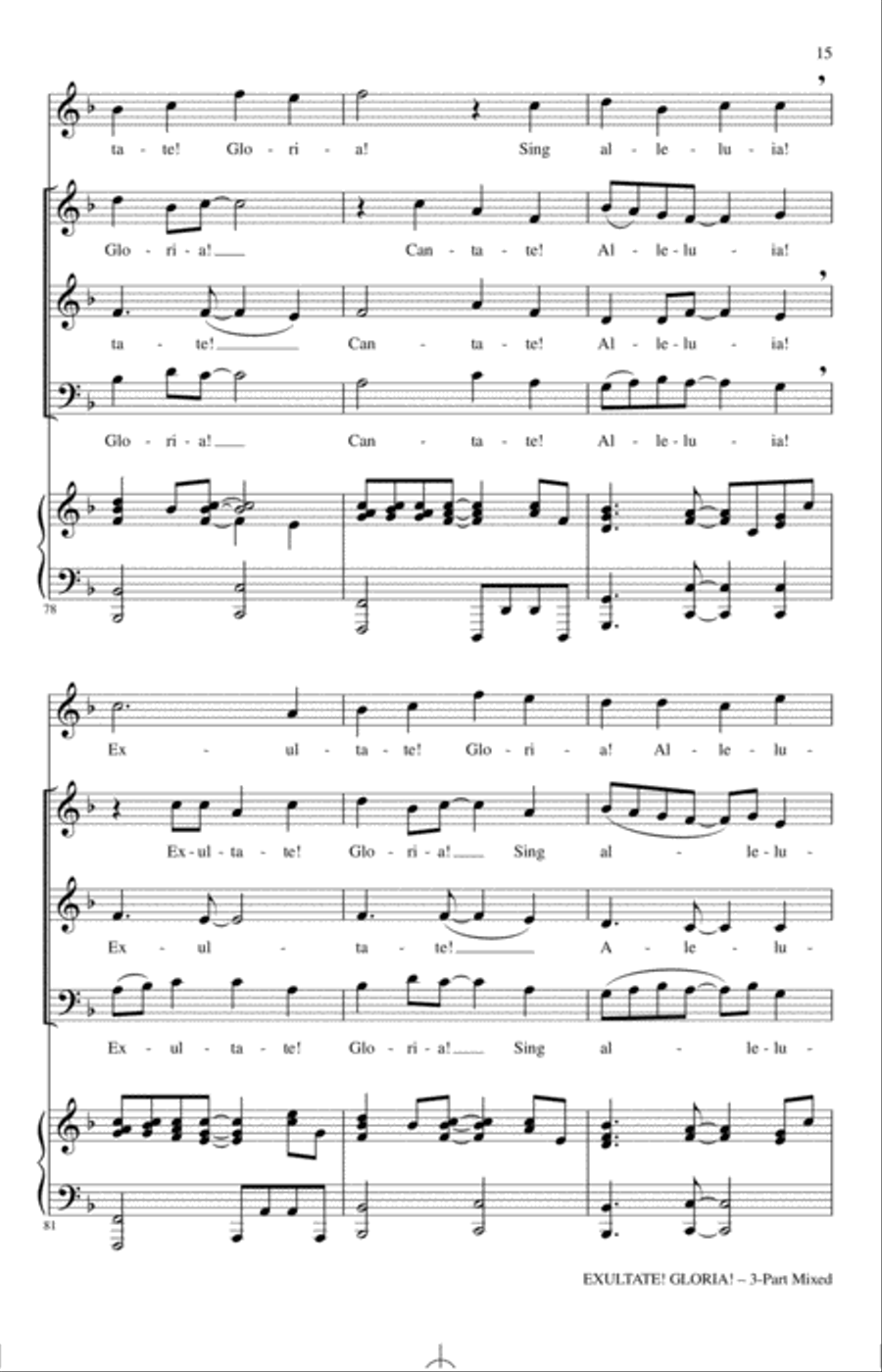 Exultate! Gloria! 3-Part scores gallery preview page 13