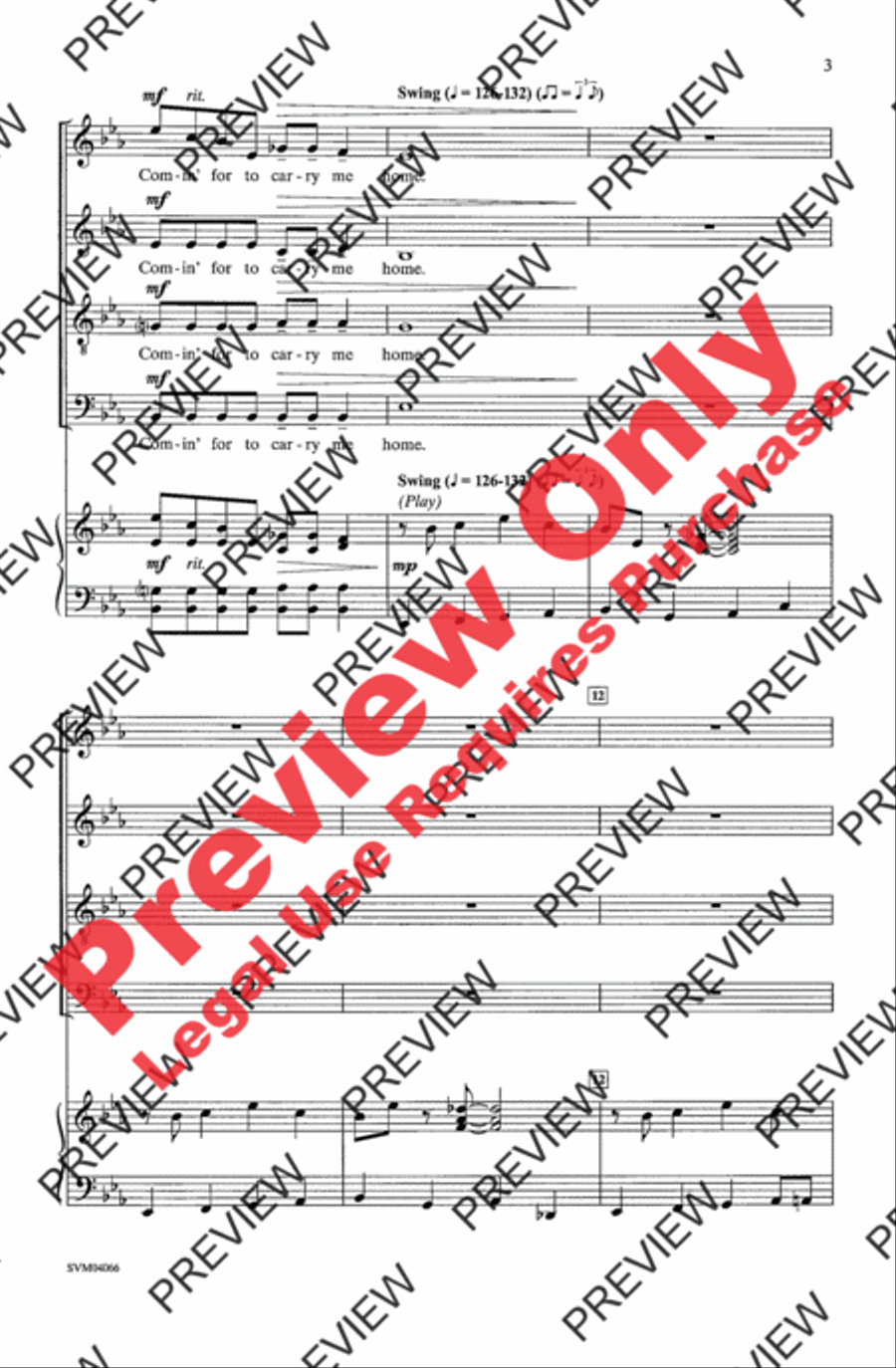 Swing Low, Sweet Chariot 4-Part scores gallery preview page 3