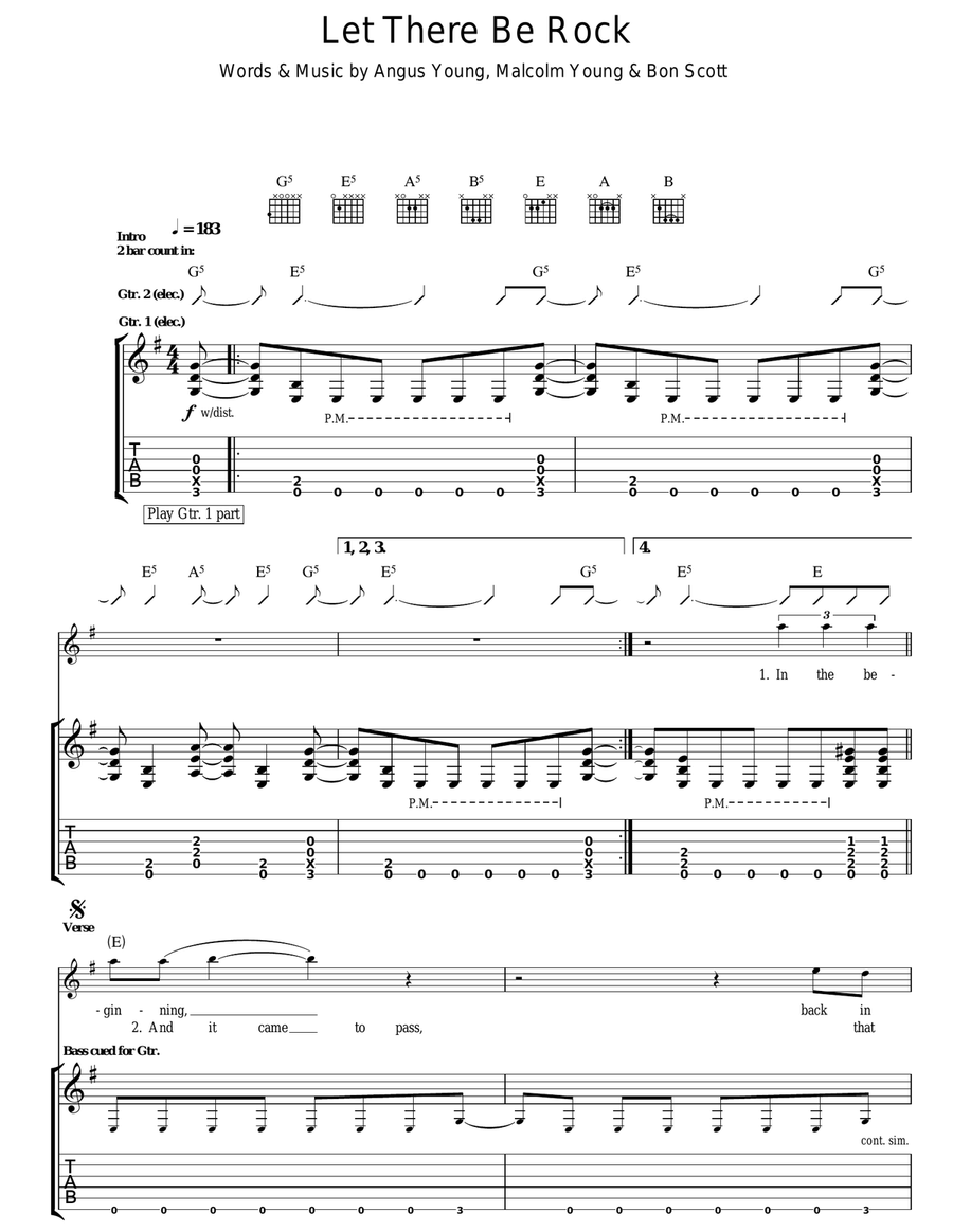 Let There Be Rock Acoustic Guitar scores gallery preview page 1