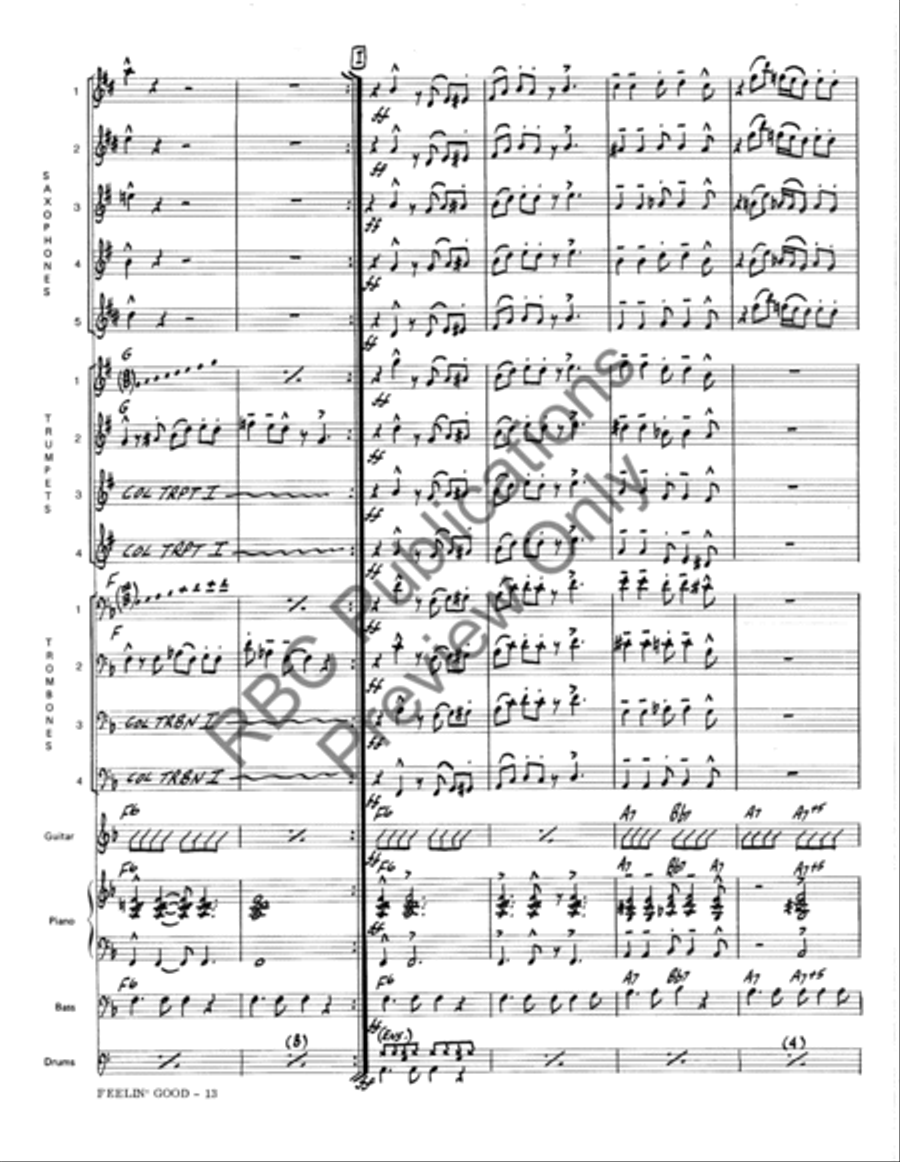 Feeling Good (Score) Feeling Good (Score) Jazz Ensemble scores gallery preview page 16