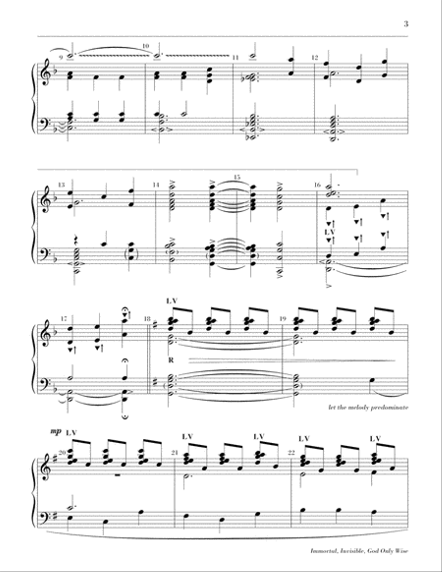Immortal, Invisible, God Only Wise Handbell Choir scores gallery preview page 3