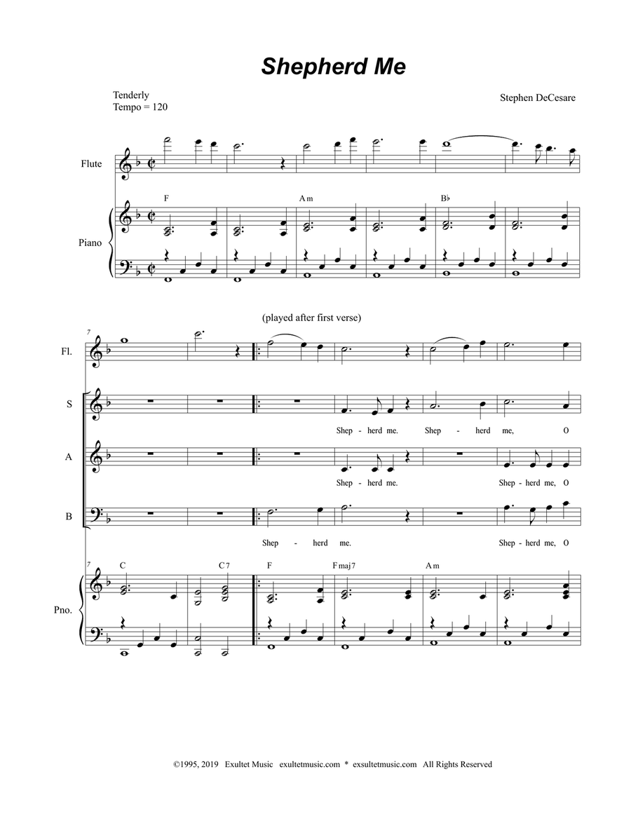 Shepherd Me (SAB) 3-Part scores gallery preview page 1