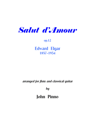 Book cover for Salut d'Amour (Edward Elgar)arr. for flute (or violin)and classical guitar