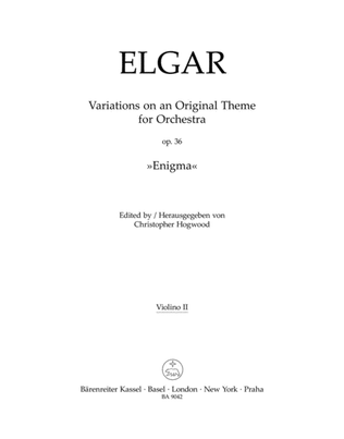 Book cover for Variations on an Original Theme for Orchestra op. 36 'Enigma'