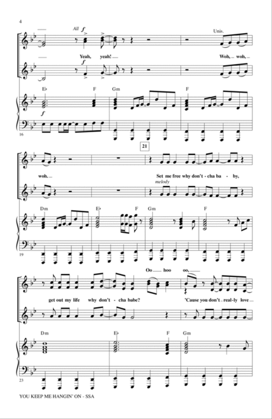 You Keep Me Hangin' On SSA scores gallery preview page 3