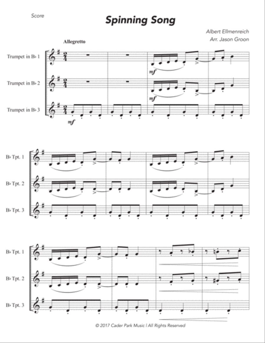 Spinning Song Brass Ensemble scores gallery preview page 2