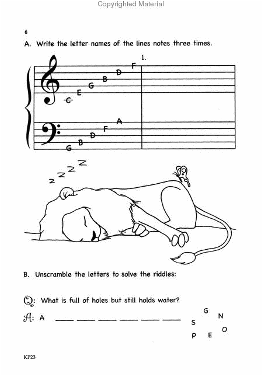 Bastien Theory Boosters: Lines and Spaces Note Speller Piano Method scores gallery preview page 3