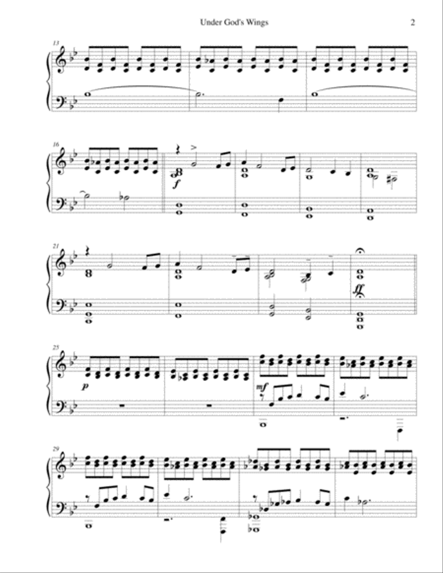 Under God's Wings Under God's Wings Piano Solo scores gallery preview page 2