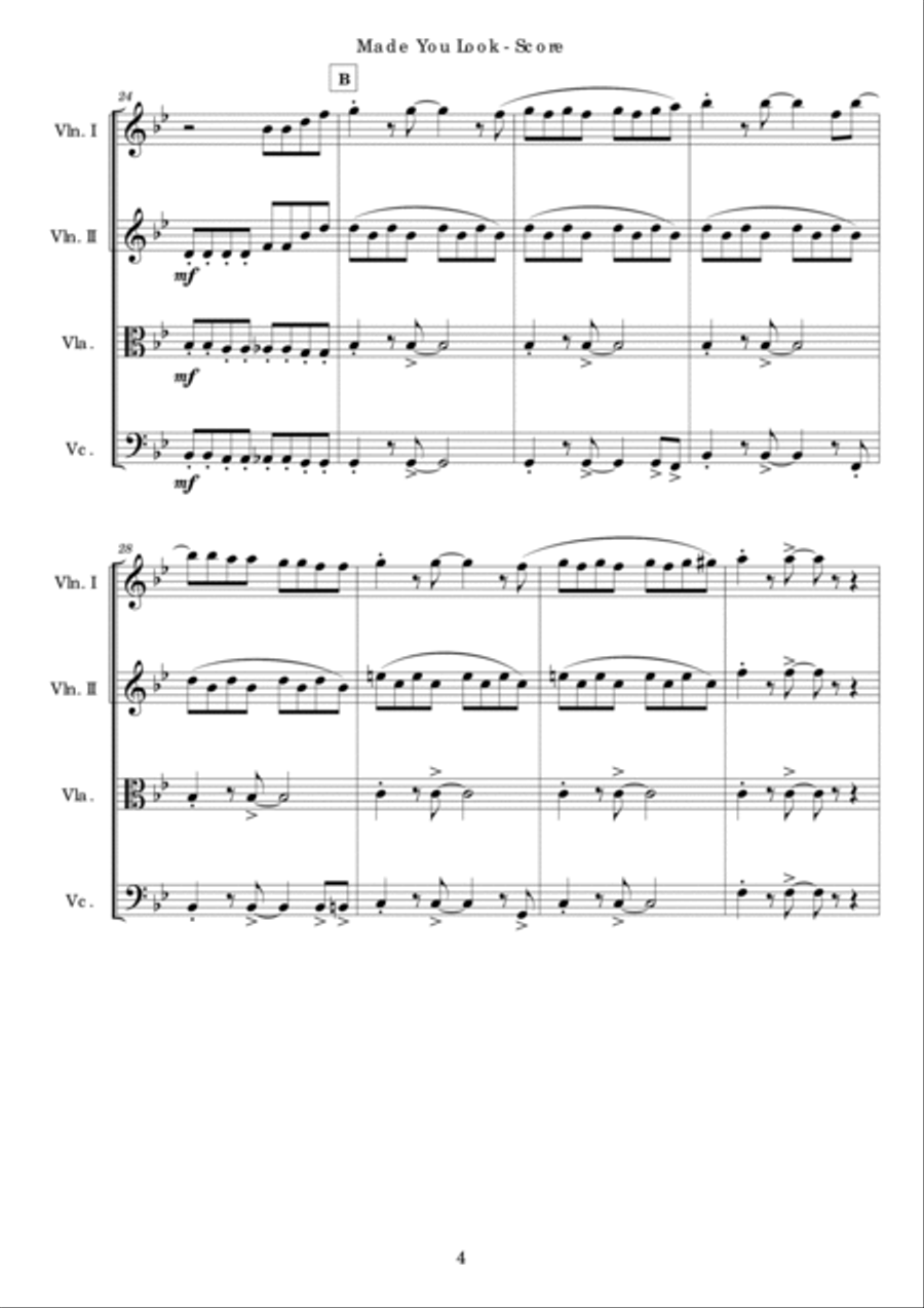 Made You Look String Quartet scores gallery preview page 5