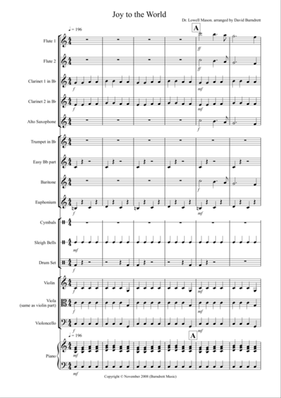 Joy to the World (Rock Style!) for School Orchestra Full Orchestra scores gallery preview page 1