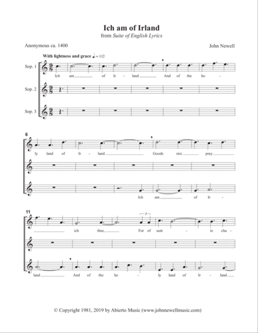 Ich Am Of Irland SSA scores gallery preview page 3