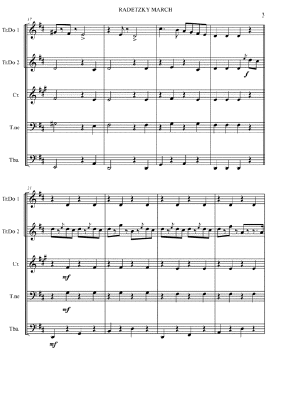 RADETZKY MARCH by J. Strauss Brass Ensemble scores gallery preview page 4
