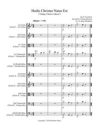 Hodie Christus Natus Est (2 String Quintets - 4 Violins, 2 Violas, 2 Cellos, 2 Basses)