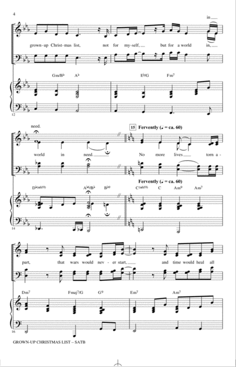 Grown-Up Christmas List (arr. Kirby Shaw) 4-Part scores gallery preview page 3