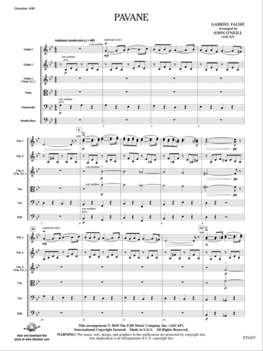 Pavane: Score Pavane: Score String Orchestra scores gallery preview page 3