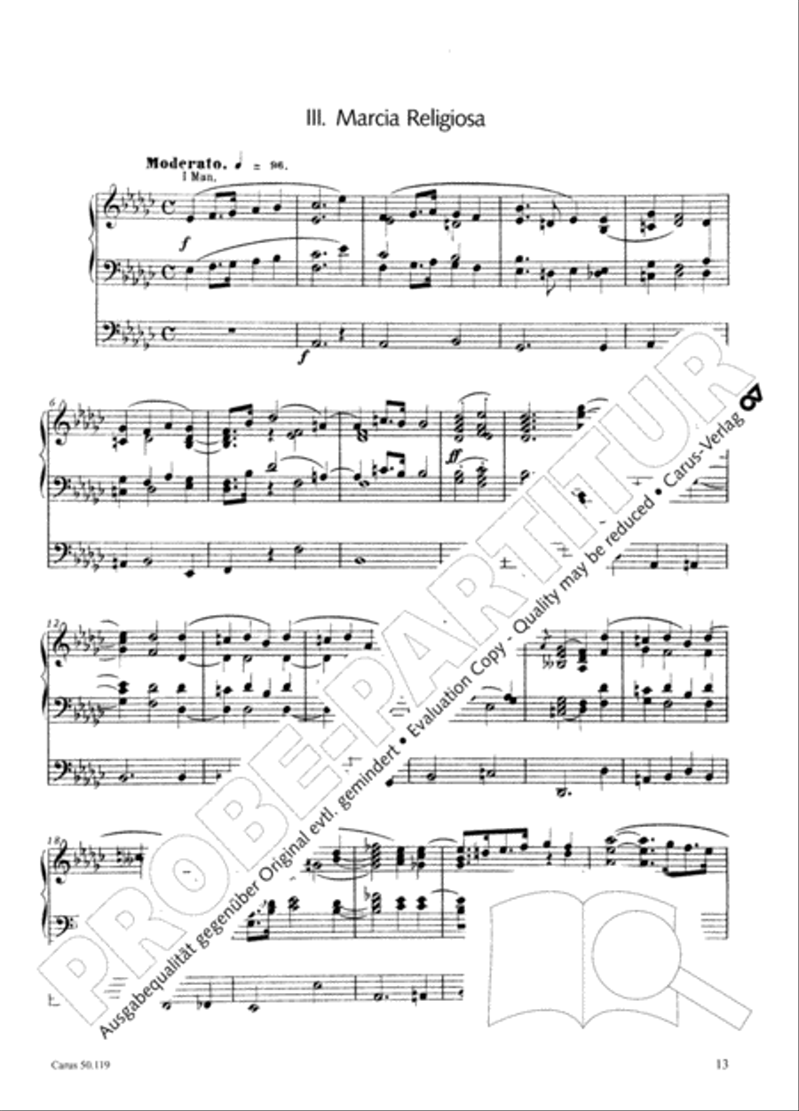 Organ Sonata No. 6 in E flat minor Organ scores gallery preview page 14