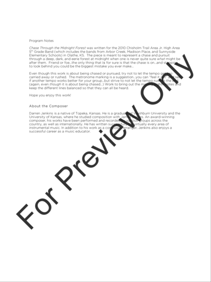 Chase Through The Midnight Forest Concert Band scores gallery preview page 3