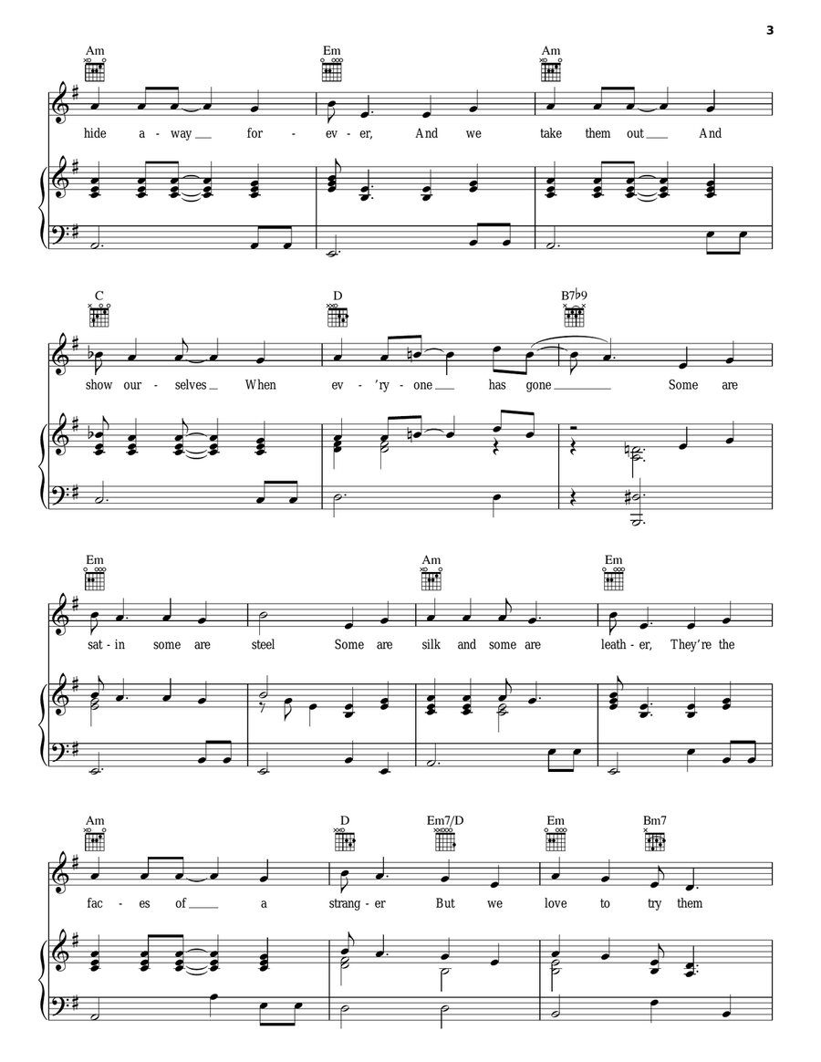 The Stranger The Stranger Piano, Vocal, Guitar scores gallery preview page 3