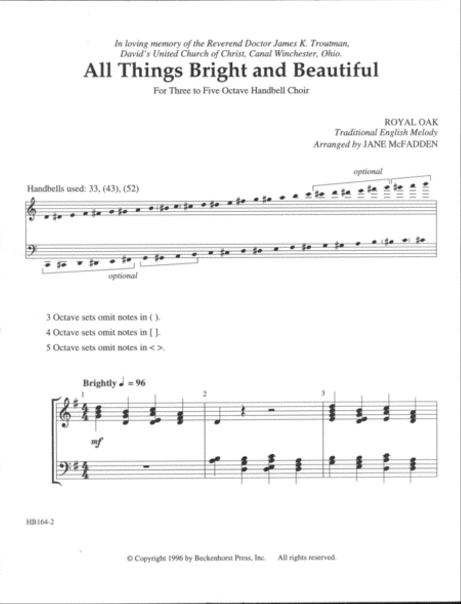 All Things Bright and Beautiful - McFadden 5-Octaves scores gallery preview page 2